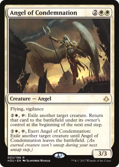 MTG Angel of Condemnation HOU #3 Rare