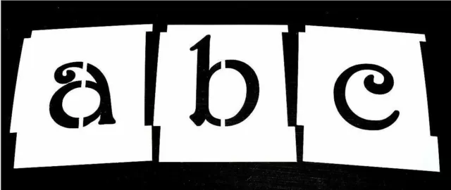 Alphabet Letter Stencils Set a - z Lowercase HARRINGTON Vintage Font  15mm-75mm