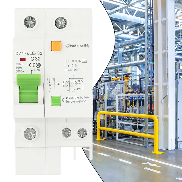 Disjoncteur DZ30-32 1 Pôle - 16A, 20A, 25A, 32A - Double Entrée/sortie DPN - Parfait Pour Tableau électrique Maison