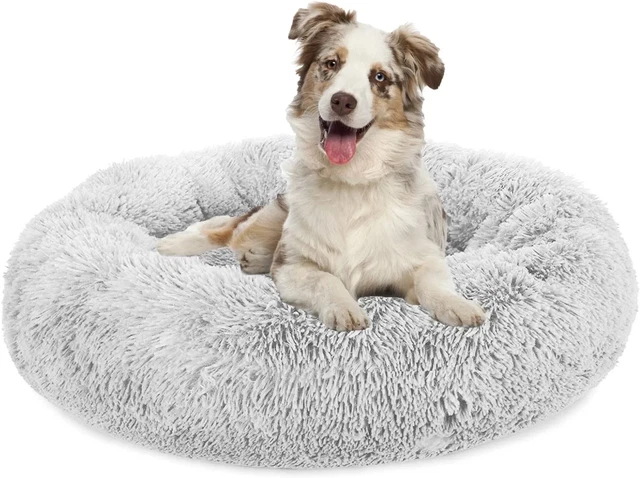 Plush Calming Dog Bed, Donut Dog Bed for Small Medium Large Dogs, anti Anxiety r