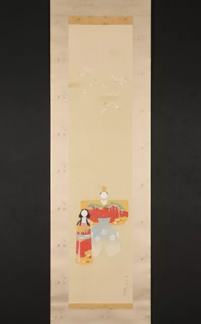 dr2051 Hanging Scroll "Hina Dolls" by Kajiwara Hisako (1896-1988)