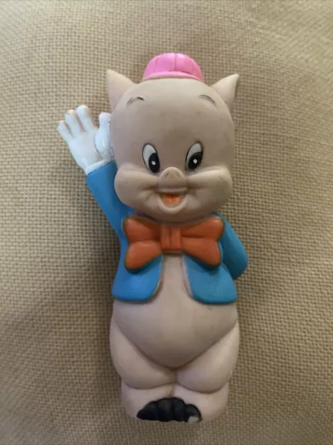 VINTAGE 1978 WARNER Bros. Rubber Porky Pig Squeaky Toy Reliance ...