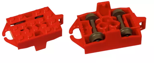 Lego 2x Base Veicolo Rosso 4x5 Rullo Auto con Ruote (26021c01) NUOVO!!!!