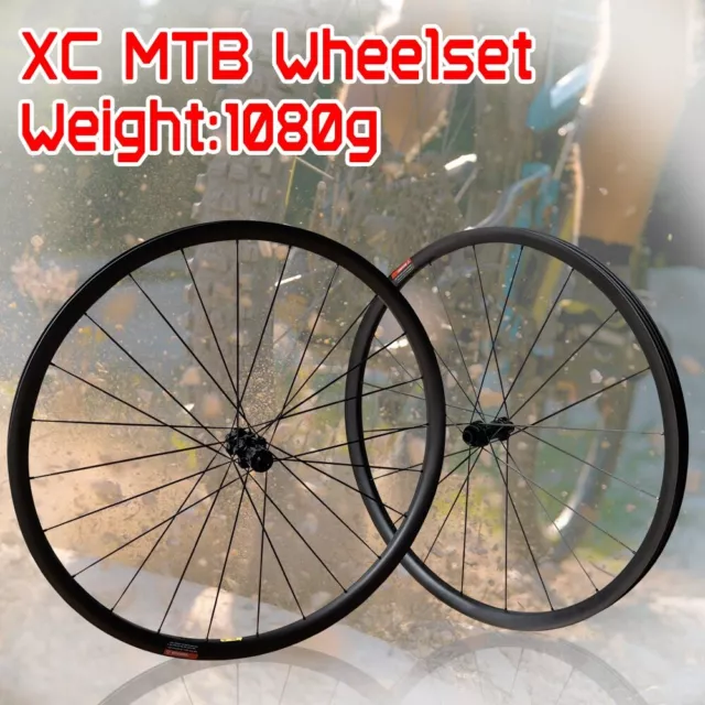 1080g XC 29er MTB Carbon Spokes Wheels Mountain Bicycle Wheelset Boost 148mm