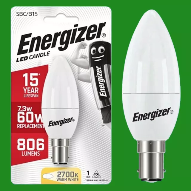 6x 7,3W (=60W) mattierte LED Kerze Bajonett Kappe SBC B15 warme 2700K Glühbirne Lampe