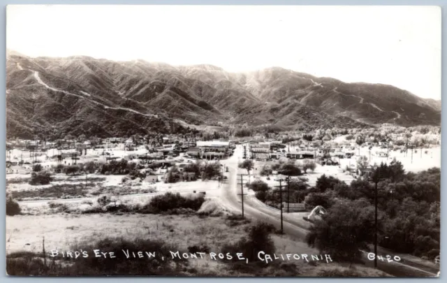 Postcard RPPC CA Montrose California Birds Eye View 1942 P6P