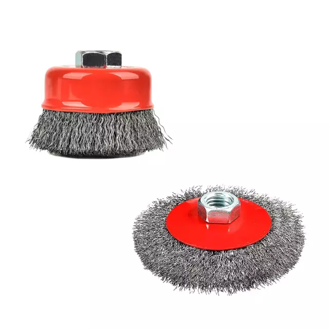 2 Pack Wire Brush for 4-1/2 Inch Angle Grinder 5/8-11 UNC Threaded Arbor