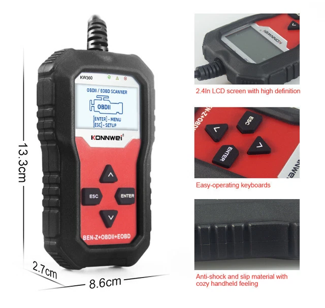 KONNWEI KW360 Full System ABS Braking System Car Scanner for Mercedes
