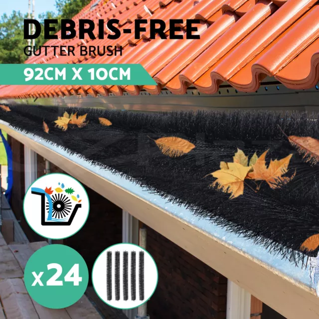 Gardeon Gutter Guard Brush Roof Leaf Twig Filter Home garden DIY 92X10cm 24 PCS