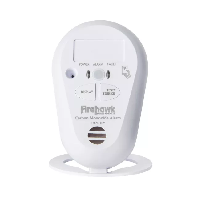 10 Year Longlife Battery LED Carbon Monoxide Alarm - Firehawk CO7B-10Y