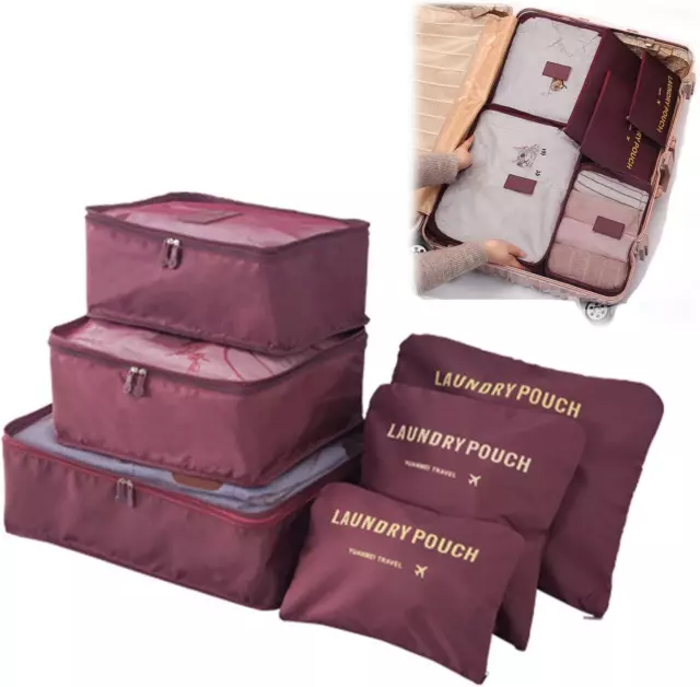 Packing Cubes 6 Set, Travel Storage Bags Multifunctional Clothing Sorting Packag