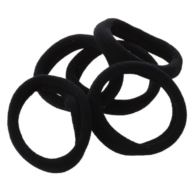 5 StüCk Schwarze Dehnbare Band-Haargummi-Pferdeschwanz-Halter R5R72765