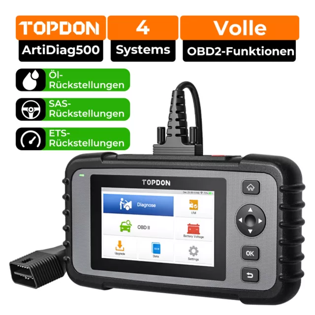 TOPDON ArtiDiag500 PROFI KFZ OBD2 Diagnosegerät Auto Scanner 4 Systeme Engine