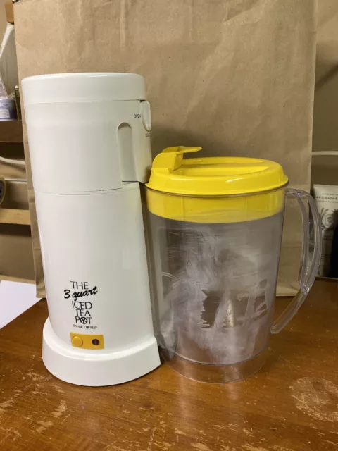 💥Mr. Coffee 3 Quart Iced Tea Pot TM3.5 Replacement Pitcher Yellow Lid  CLEAN💥