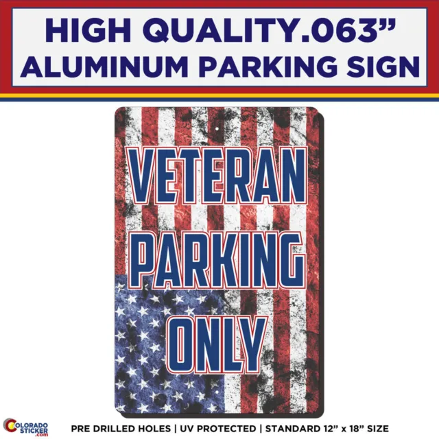 Veteran Parking Only, Aluminum Parking Sign