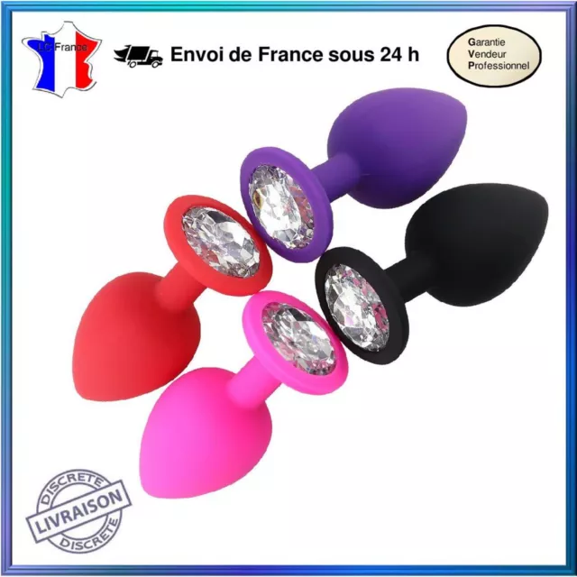 Plug Anal en Silicone de petite taille avec bijoux en cristal Plug Vaginal