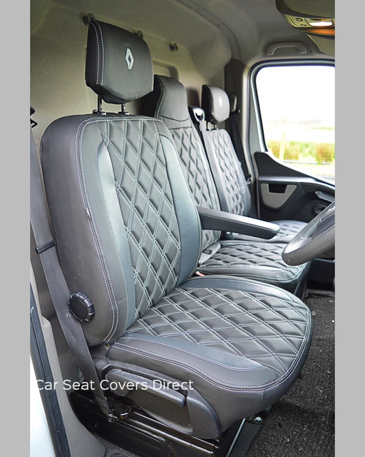 Housses De Sièges Universelles Mossa Grises Pour Renault Master (1994-...) - Avant, En Velour/polyester