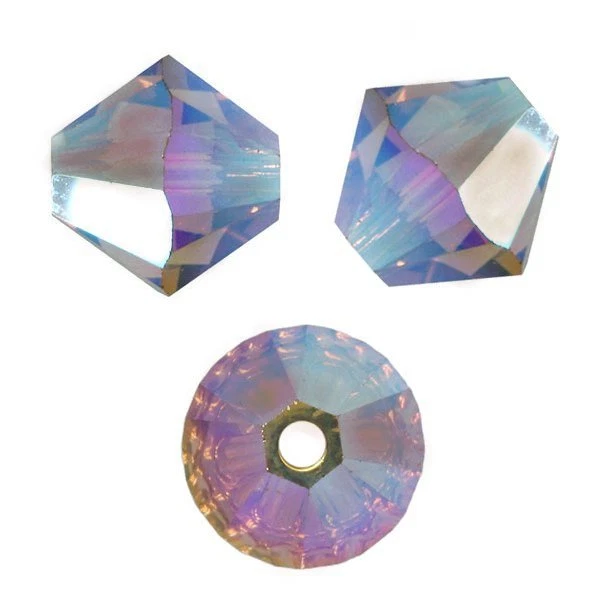 15 Perles Toupies 4mm Cristal Swarovski  - LIGHT SMOKED TOPAZ AB2X