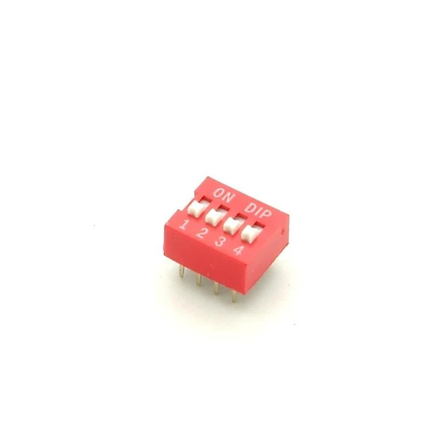 Interruttore DIP, 4 poli, rosso