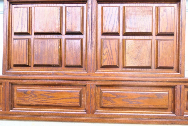 Architectural Salvage (1950's) Multi Panel Oak Wood Salvage 50 x 24 1/2 x 2"