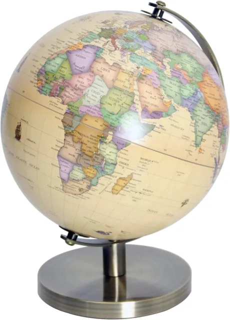 Educational World Globe Large Map Rotating Antique brass Height 17cm