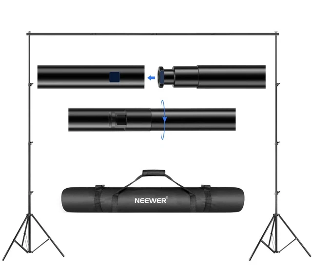Sistema de soporte de fondo Neewer 2.6M x 3M/8.5ft x 10 ft kit para fondo muselinas