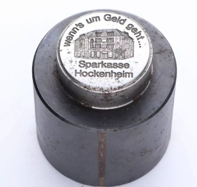 Historischer Prägestempel Sparkasse Hockenheim Wappen Münze Unikat Medaille Nr.
