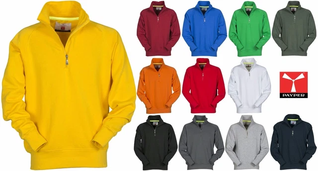 FELPA Uomo Cotone mezza zip trekking lavoro sport  Payper Miami+ taglie forti