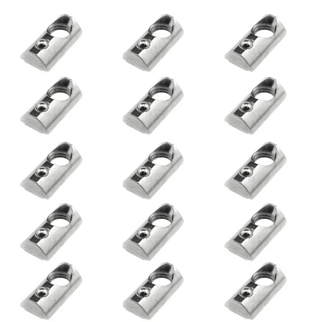 30Pcs M8 T Slot Nuts Roll-In Spring Ball Loaded Elastic Nuts for 3030 Series AU7