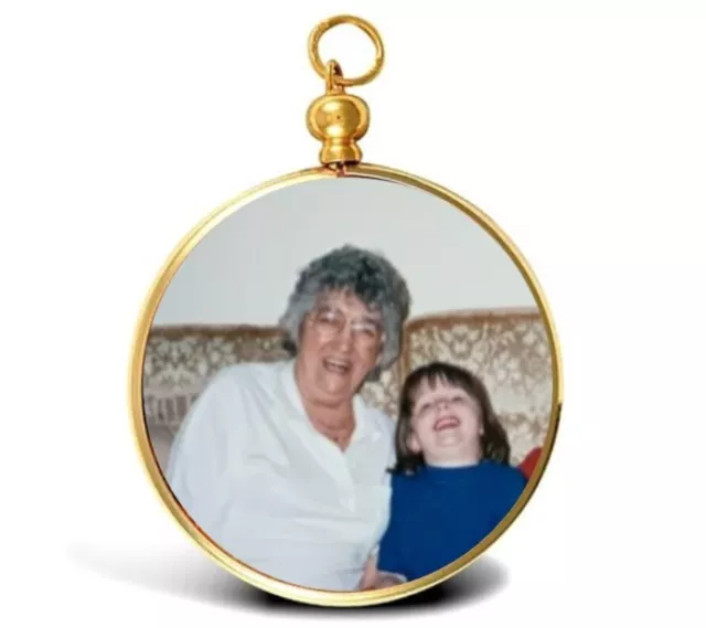 9ct Gold Photo Picture Locket Fob Style Pendant 43 x 30mm & Optional 9ct Chain