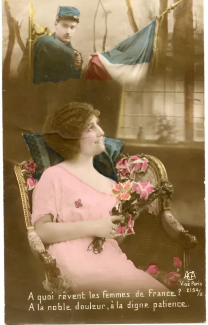 Cpa / Patriotic / Military War / What Do Women Of France Sell For?