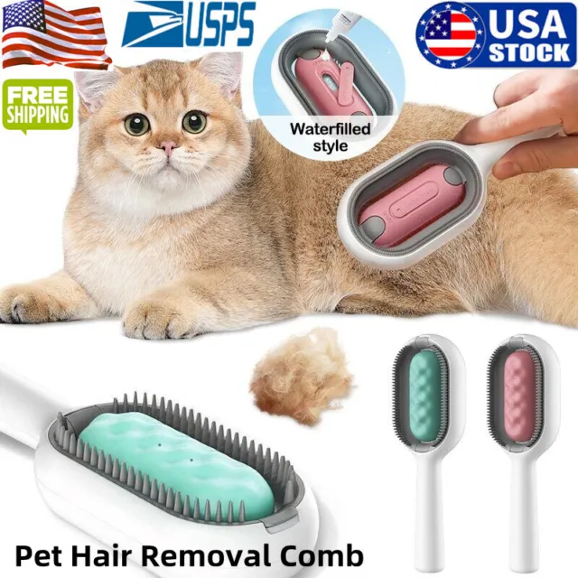 Pet Hair Removal Brushes with Water Tank Dog Cat Deshedding Brush Massage Comb