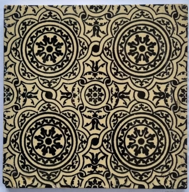 Delightful Reclaimed Antique Printed Fireplace Tile Minton Hollins