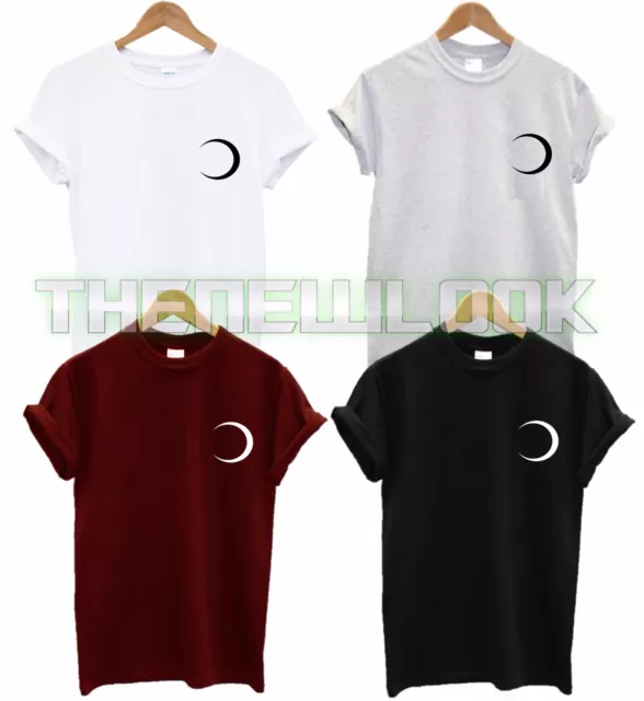 Semi Circle Pocket Logo T Shirt Moon Crest Stars Fashion Tumblr Hipster Tshirt