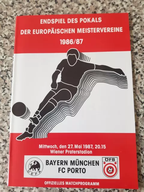 CHAMPIONS LEAGUE FINAL PROGRAMME BAYERN MUNICH V FC PORTO 27th may 1987