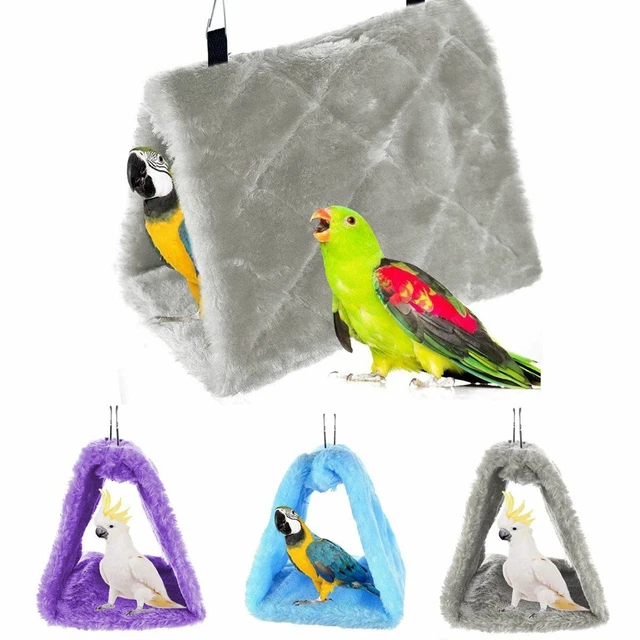 Parrot Bird Hammock Hanging Cave Cage Plush Snuggle Happy Hut Tent Bed Bunk Toys