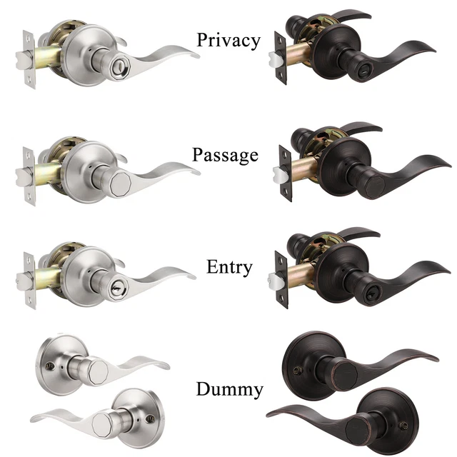 Brushed Nickel Entry Locks ORB Privacy Passage Door Lever Handles Dummy Knobs