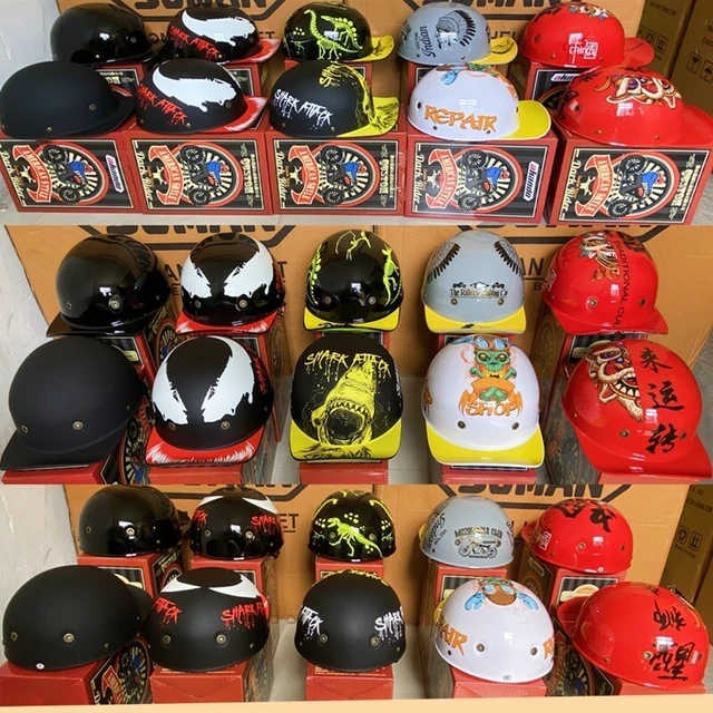 RETRO MOTORCYCLE HALF Helmet Scooter Casque Moto Riding Cycling Bike