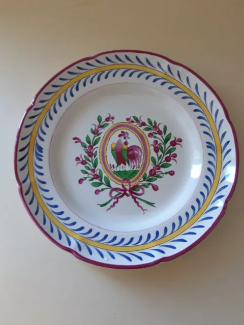 Assiette décorative St Clément céramique  décor au coq