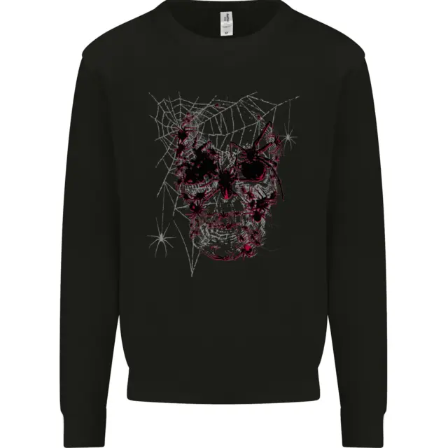 Spider Web Skull Mens Sweatshirt Jumper
