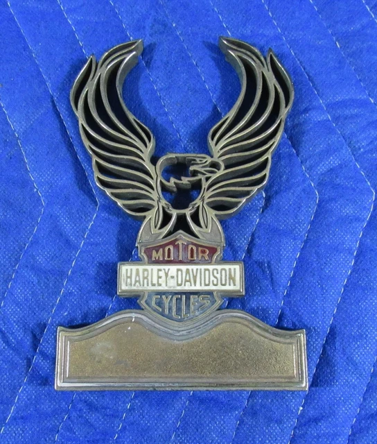 VINTAGE SISSY BAR Insert Emblem Harley Shovelhead Panhead Sportster