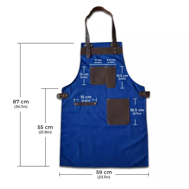 Real Leather Canvas Apron Butcher Apron - Cook Apron - BBQ Apron - Cooking Apron