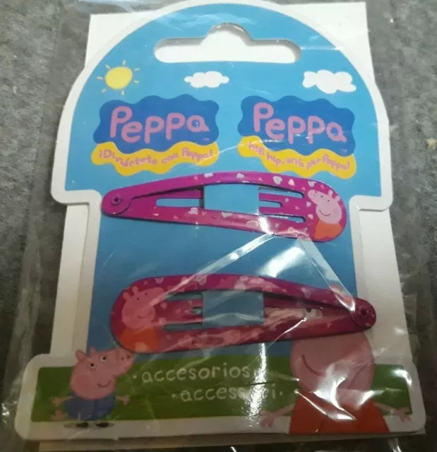 fermagli per capelli bambina pz 2 peppa pig rosa mollette clip accessori moda