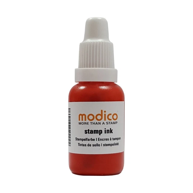 Modico Rot 15ml Bürostempelfarbe rote Stempeltinte Flash Stempel nachfüllen
