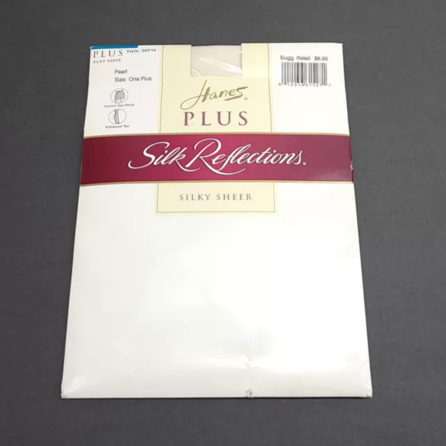 Size Plus NEW Hanes Plus Silk Reflections Silky Sheer Pantyhose Pearl