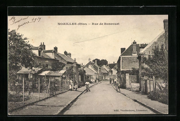 CPA Noailles, Rue de Boncourt, vue de la rue