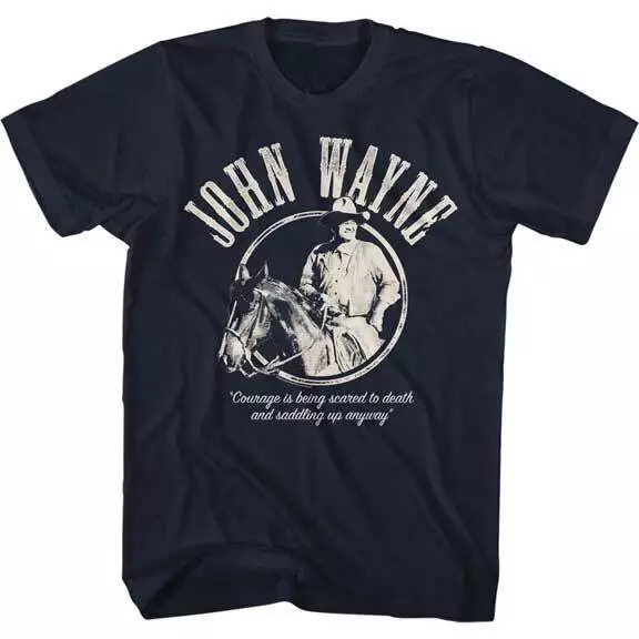 John Wayne Mens T-Shirt The Duke Courage New Black Cotton Official Merch