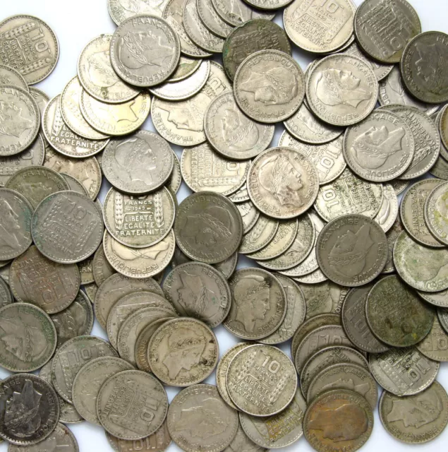 Frankreich - 50 Stück Münzen - 10 Francs 1947-1949 Pierre Turin - Konvolut - LOT