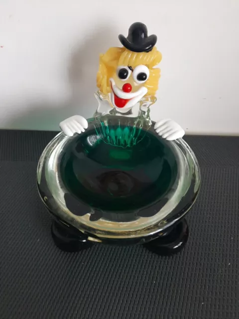 Superbe vide poches modèle clown en verre de murano