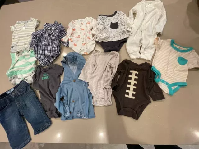0-3 Month Baby Boy Clothes Lot of 12 piece